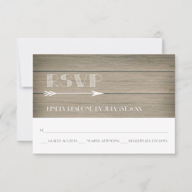 Rustic Whimsy - RSVP Response Card. (Front)