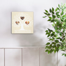 Rustic White 3 Photo Family Tree Personalized