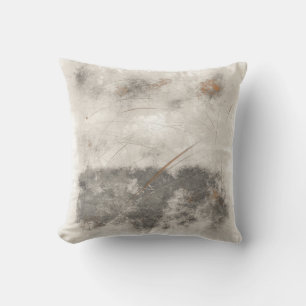 Rustic White and Grey Sand with a Touch of Orange Throw Pillow