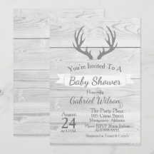 Rustic White Barn Grey Wood Antlers