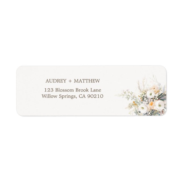 Rustic White Blooms Adresse de retour (Devant)