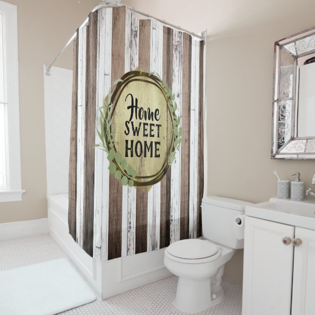 Rustic White & Brown Wood Botanical Wreath Barn (In Situ)