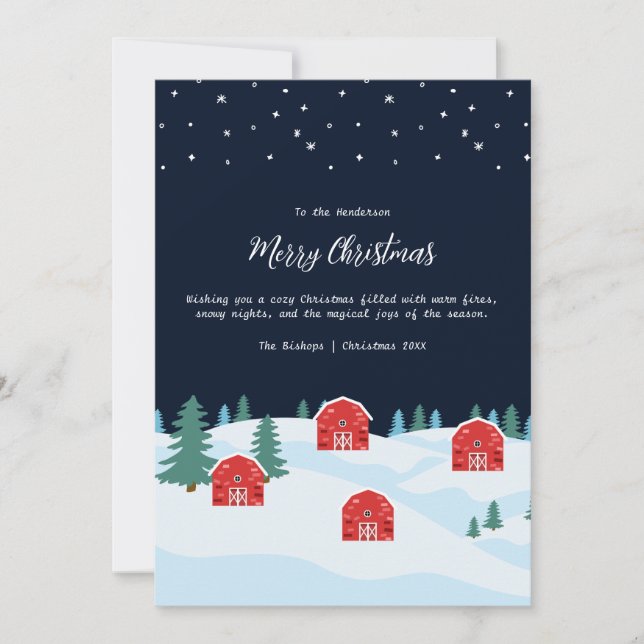 Rustic White Christmas Holiday Card (Front)