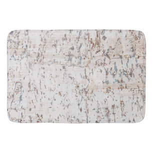 rustic white cork bath mat