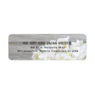 Rustic White Flowers Return Address Labels