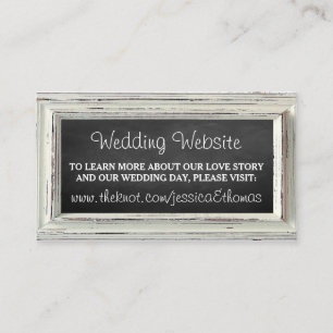 Rustic White Frame & Chalkboard Wedding Collection Enclosure Card
