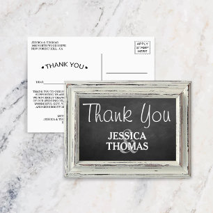 Rustic White Frame & Chalkboard Wedding Collection Postcard
