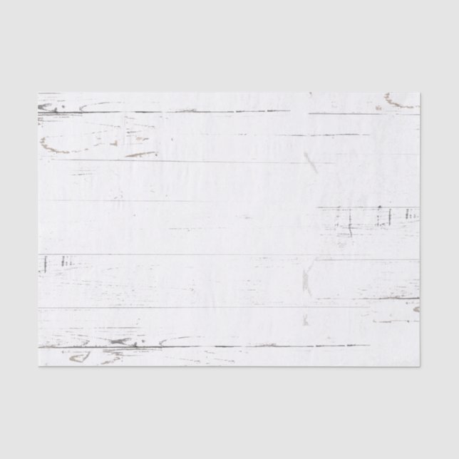 Rustic White Grey Faux Weathered Wood Decoupage Tissue Paper (Front)