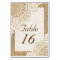 Rustic white lace on burlap wedding table number
