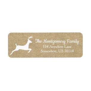 Rustic White Reindeer Faux Burlap