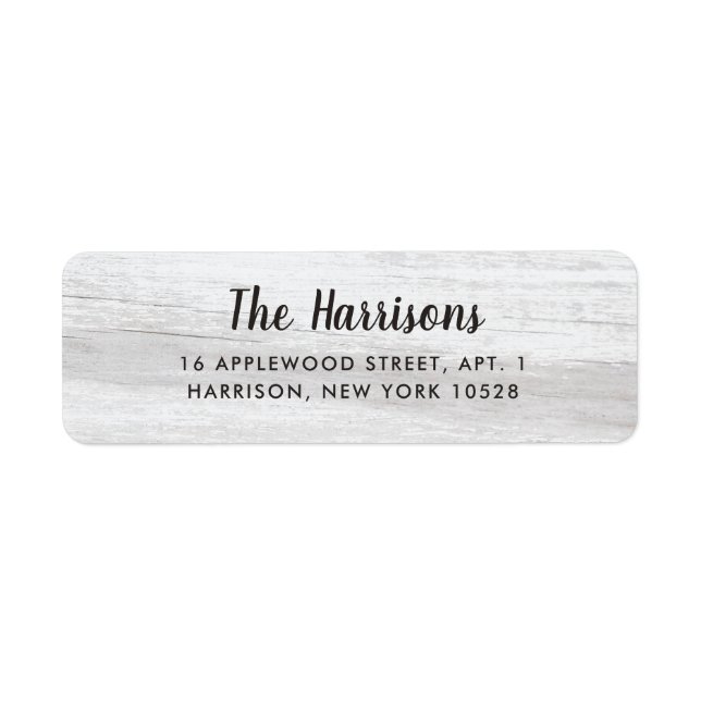 Rustic White Wood  | Black Script (Front)