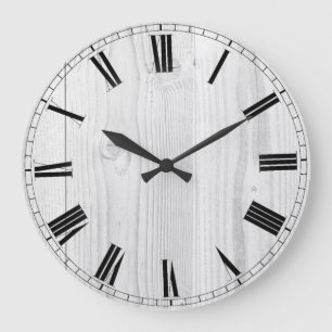 rustic white wood large clock