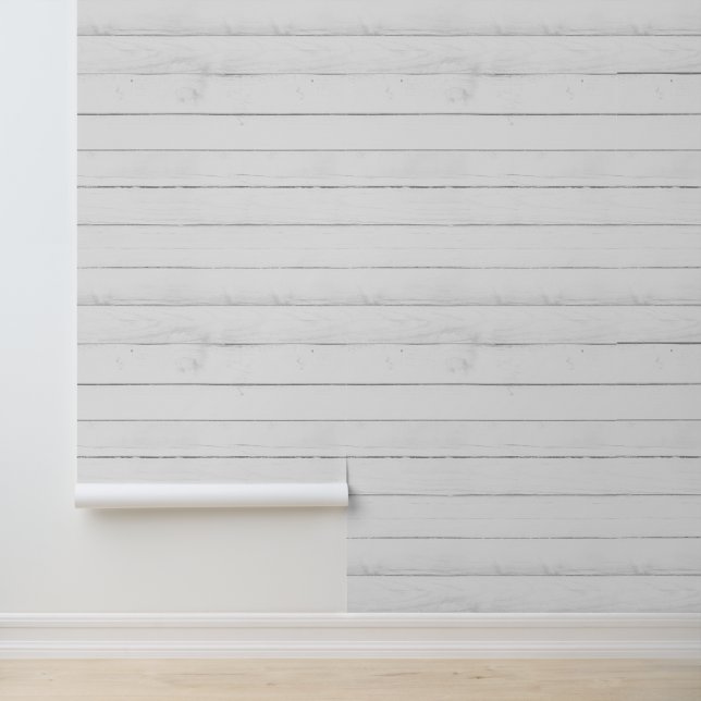 Rustic White Wood Repeat Watercolor pattern Wallpaper (Application)