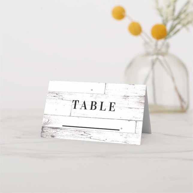 Rustic White Wood Shabby Chic Table Seat Seating Place Card (Front)