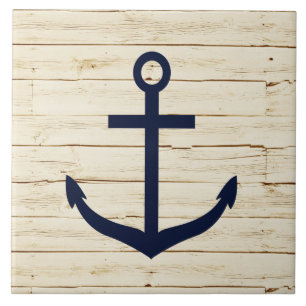 Rustic White Wood with Anchor Tile