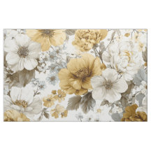 Rustic White Yellow Botanical Vintage Floral