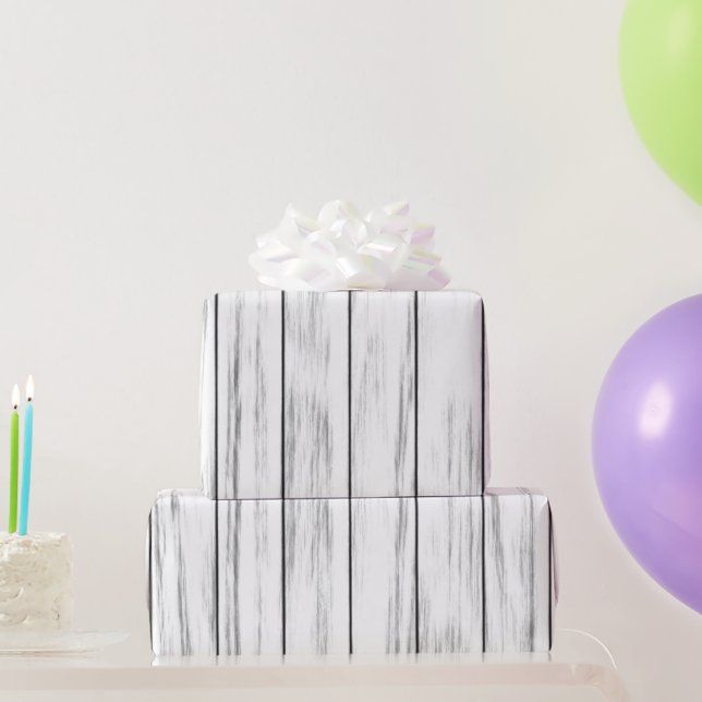 Rustic Whitewashed Grunge Weathered Wood Wrapping Paper (Party Gifts)