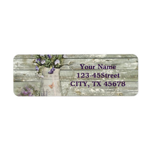 rustic whitewashed wood farmhouse lavender