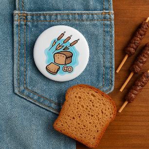 Rustic Whole Grain Bread Farmhouse Food 2 Inch Round Button