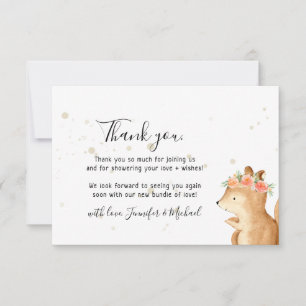 Rustic wild animal squirrel Thank You Card