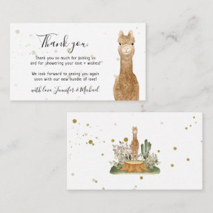 Rustic wild animals alpaca llama Thank You Enclosure Card