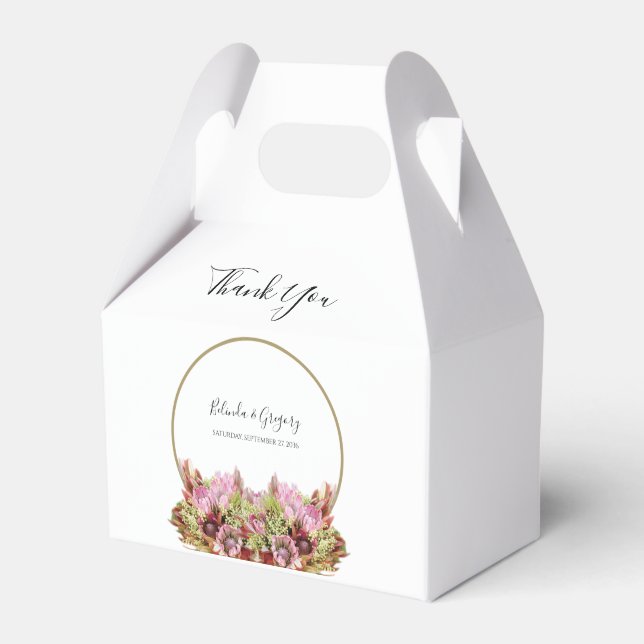 Rustic Wild Flower Bouquet Wedding Favor Box (Front Side)