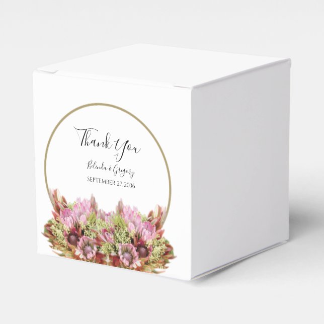 Rustic Wild Flower Bouquet Wedding  Favor Box (Front Side)