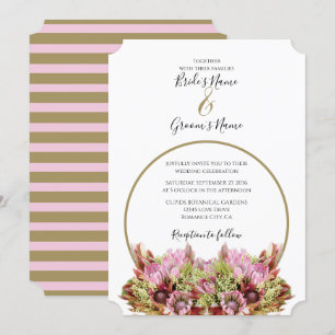 Rustic Wild Flower Bouquet Wedding Invitations