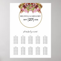 Rustic Wild Flower Bouquet Wedding Seating Chart