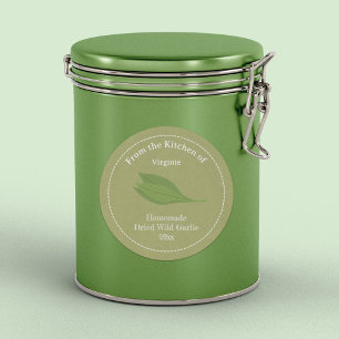 Rustic Wild Garlic Label Sticker