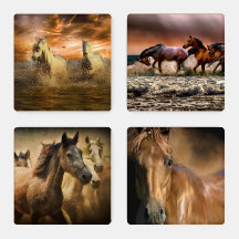 Rustic Wild Horses in Nature