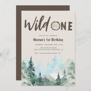 Rustic Wild One 1st Birthday Invitation