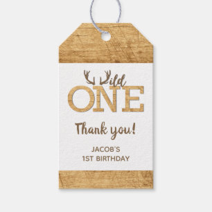 Rustic Wild One 1st Birthday Thank You Favour Tag