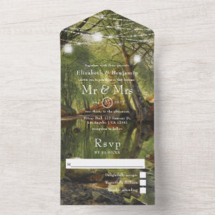 Rustic Wild Woodland Greenery Wedding All In One I All In One Invitation