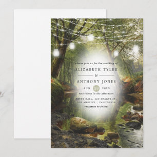 Rustic Wild Woodland Greenery Wedding Invitation