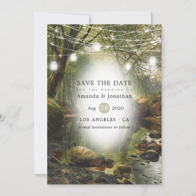 Rustic Wild Woodland Greenery Wedding Save The Date (Front)