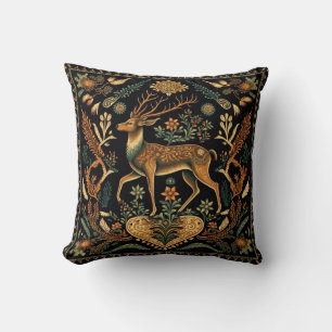 Rustic Wilderness Deer T-Shirt Throw Pillow