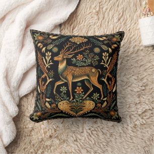 Rustic Wilderness Deer Throw Pillow