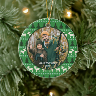 Rustic Wilderness Two Photo, Two Sided Ceramic Ornament