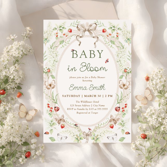 Rustic Wildflower Baby in Bloom Baby Shower  Invitation (Creator Uploaded)