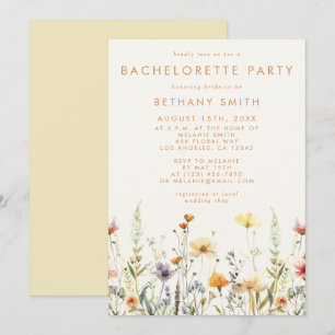 Rustic Wildflower Bachelorette Party Invitation