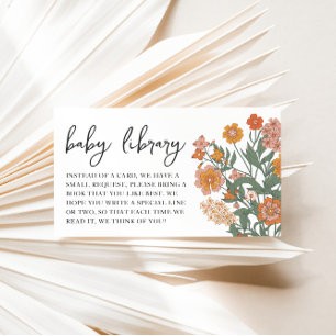 Rustic Wildflower Books for Baby Library Enclosure Card