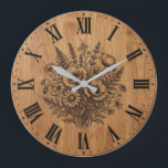 Rustic Wildflower Bouquet Wall Clock<br><div class="desc">Bring the peaceful beauty of a meadow into your home with this stunning rustic wildflower bouquet wall clock that celebrates the simple elegance of nature's garden. 🌼 Featuring a detailed bouquet of poppies, daisies, lavender, and ferns arranged in a natural cluster, all crafted on a warm wood-look design with Roman...</div>