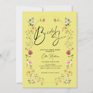 Rustic Wildflower Bridal Bash Invitation