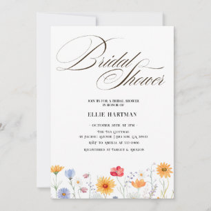 Rustic Wildflower Bridal Bash Invitation