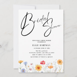 Rustic Wildflower Bridal Bash Invitation