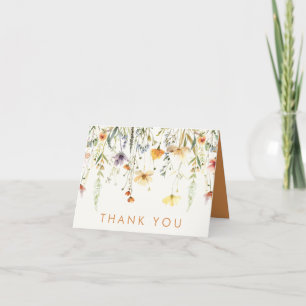 Rustic Wildflower Bridal Shower Thank You Card