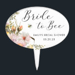 Rustic Wildflower Bride to Bee Bridal Shower Cake Pick<br><div class="desc">Custom-designed bridal shower cake toppers featuring elegant rustic watercolor wildflower and bee design with personalized name and date.</div>