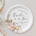 Rustic Wildflower Bride to Bee Bridal Shower Paper Plate<br><div class="desc">Custom-designed bridal shower party paper plates featuring elegant rustic watercolor wildflower design.</div>