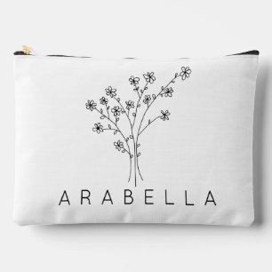 Rustic Wildflower Bridesmaid Name Accessory Pouch